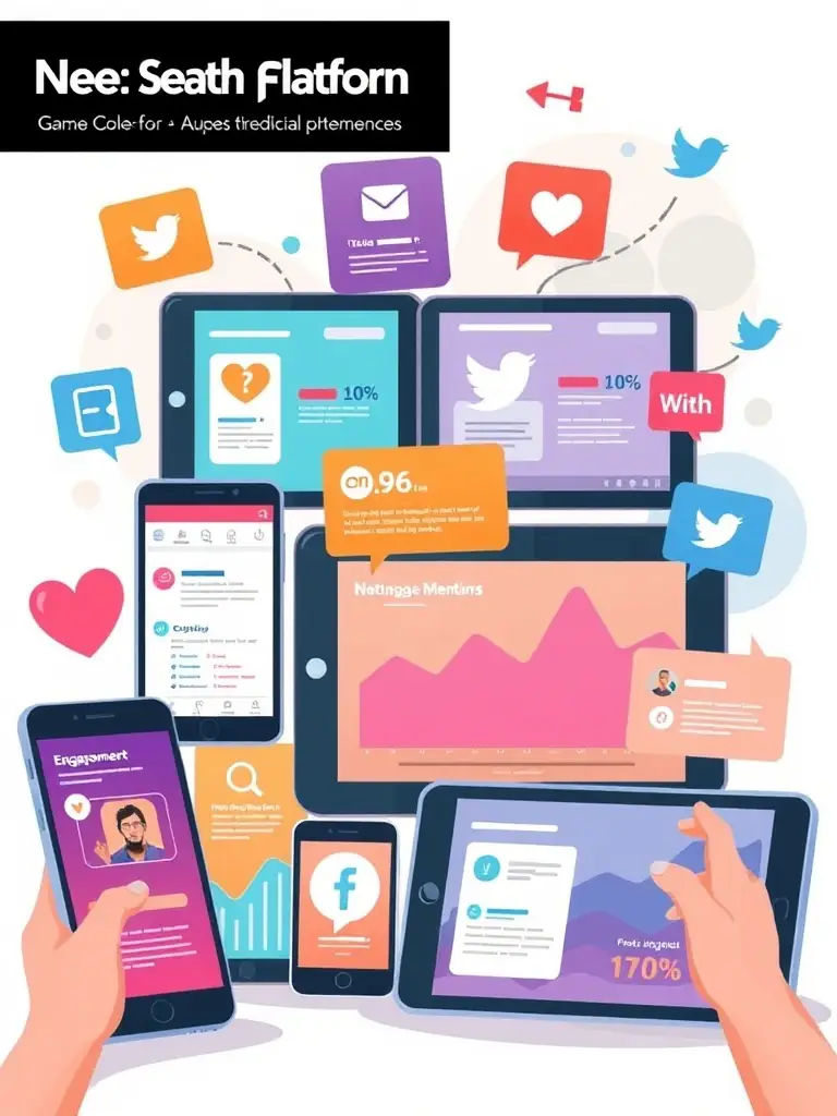 A creative visual showcasing targeted ads on different social media platforms, emphasizing audience engagement.